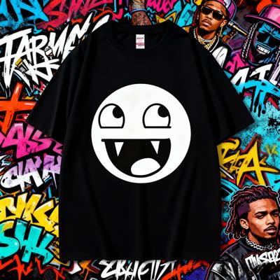 2025 Été Col Rond Mode Qualité T-shirt Décontracté Visage Domo Kun Meme Drôle Femme 100% Coton Pur Imprimé T-shirt de Loisirs Y2k