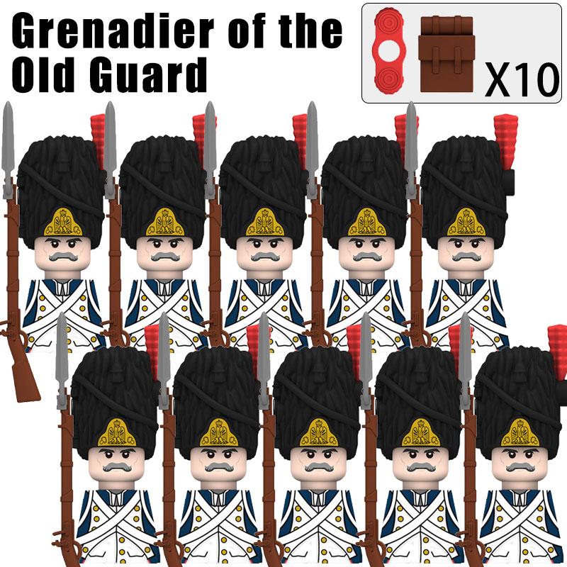 Kids Toys Napoleonic Wars Building Blocks 10pcs/lot Fusilier Lancer Soldiers Mini Action Figures Toys For Kids Christmas Gifts