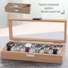 Boîte de Rangement pour Montres 6 Chiffres Style Chinois en Bambou et Bois Écologique avec Motif Palissandre