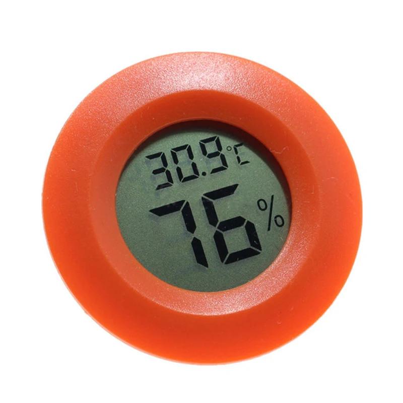 1 buc Termometru Higrometru Digital LCD pentru Frigider Congelator Reptile Rotund Încorporat Tester de Temperatură