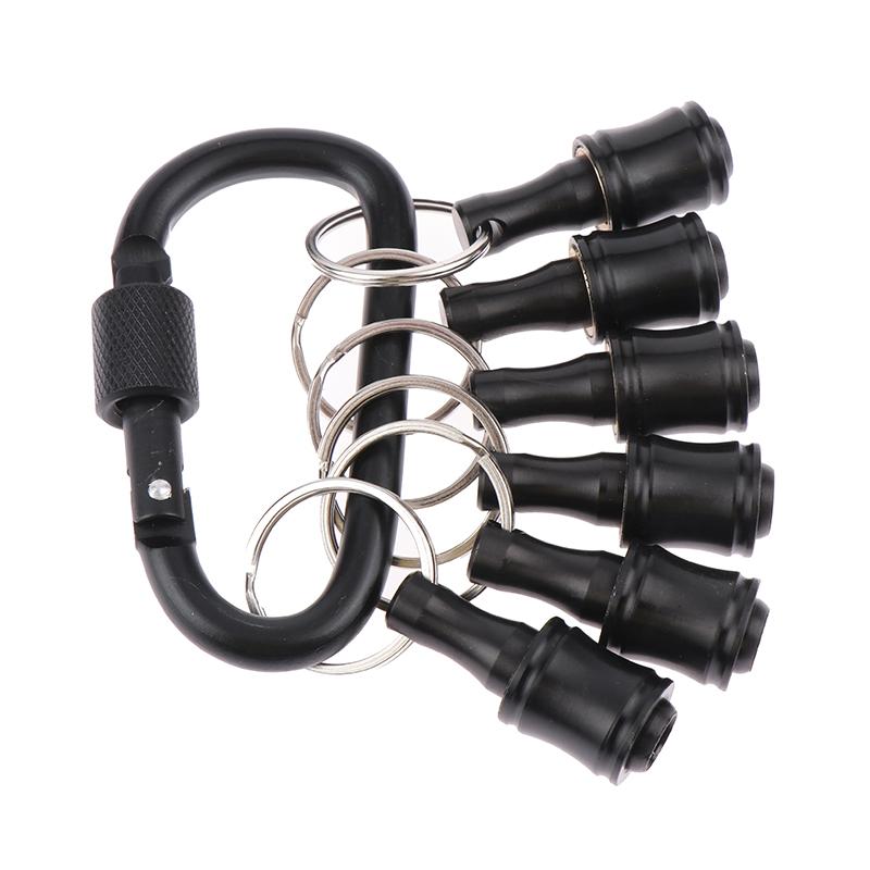 6Pcs/Set Bit Holder 1/4 Inch Hex Screwdriver Bits Holder Extension Bar Keychain Adapter Drill Bits Change Screw Bit Holder