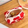 Red Heart Pattern Corduroy Makeup Bag - Cute Cosmetic Organizer Pouch, Portable Travel Toiletry Bag for Women