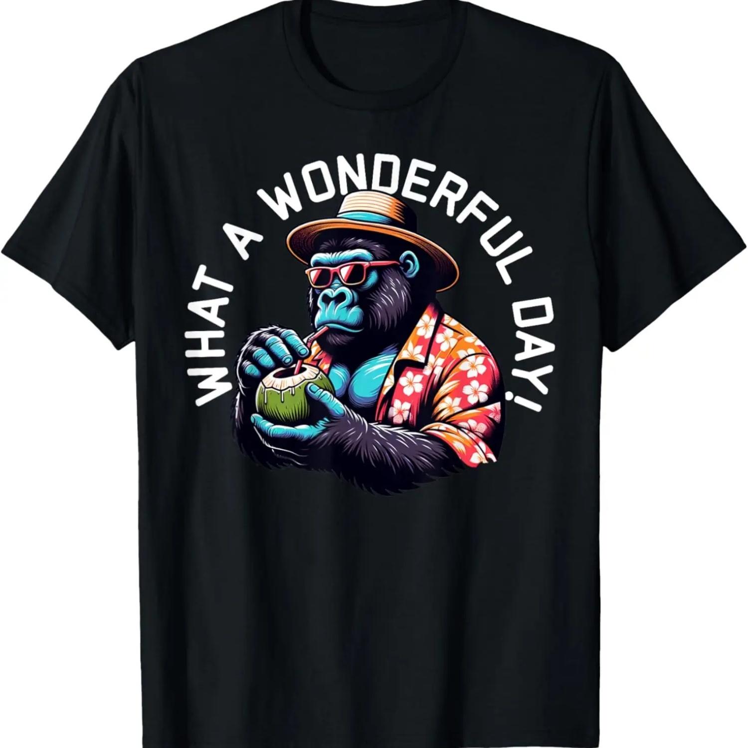 What a wonderful day! Planet Apes Funny T-Shirt S чёрный