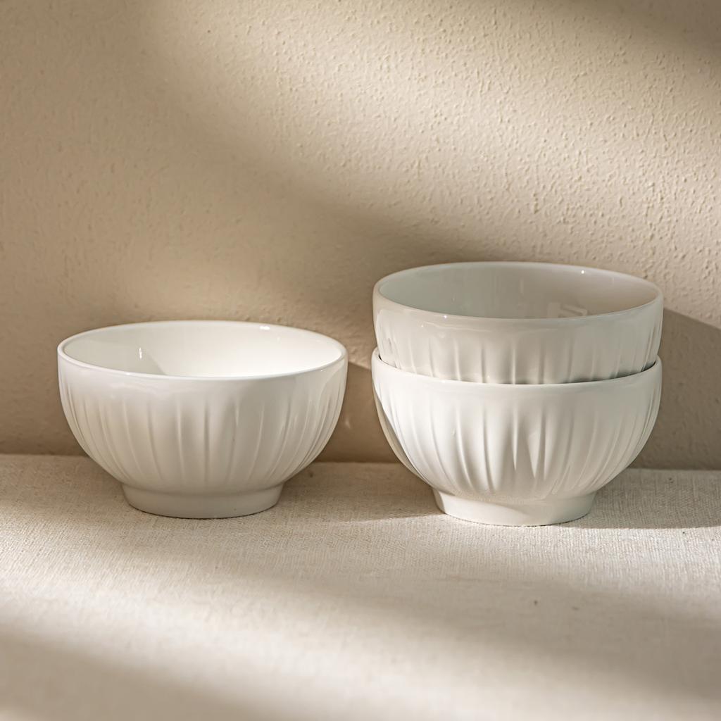 Light Luxury Ceramic Rice Bowl Household 2025 Tableware Bowl High-End Round Bowl Eating Bowl