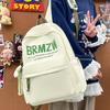 Color Block Canvas Backpack for Girls – Large Capacity School Bag