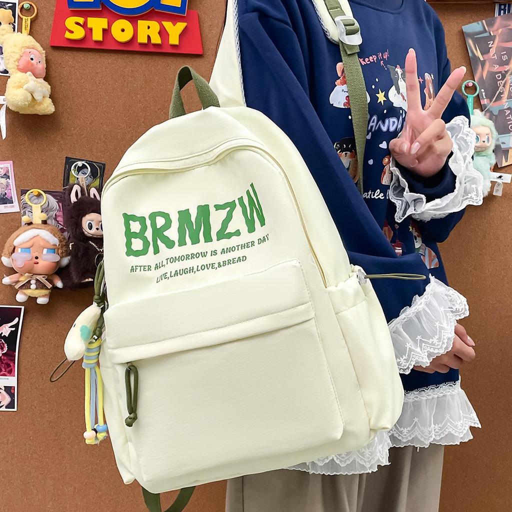 Color Block Canvas Backpack for Girls – Large Capacity School Bag