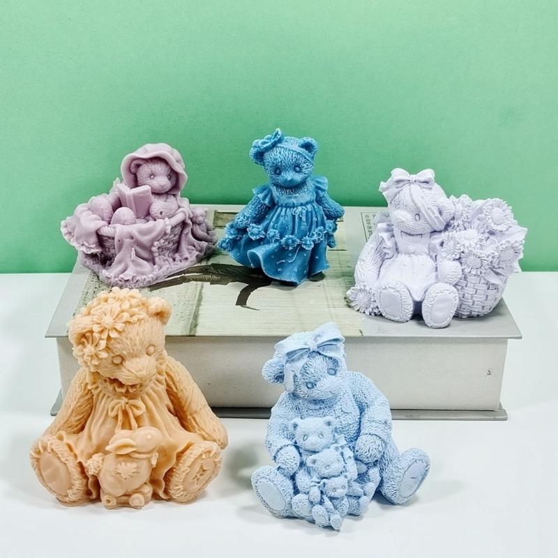 3D Bear Resin Molds Silicone Candle Mold Crystal Epoxy Casting Mold Jewelry Making Pendant Onament Craft Mould Handmade