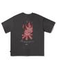 Peullukeu Camp Message Pigment Short Sleeve T-Shirt Dark Gray Fst737