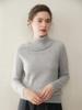 Women's Cashmere High-Neck Buckle Knit Sweater - Slimming Loose Pullover, Thick Korean Style, Plain Color Base Layer