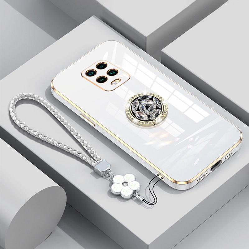 Husă Redmi Note 9 Husă Inel Diamant de Lux Pentru Xiaomi Redmi Note 10 Note9 Pro 9S Husă Telefon Cu Șnur Huse Placate Note10s