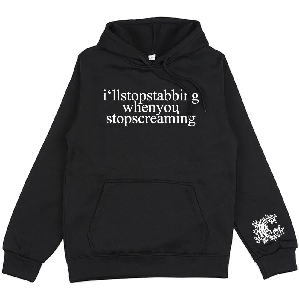 

CHIODOS I ll Stop Stabbing Hoodies Fashion Long Sleeve Hooded Sweatshirt Fleece Autumn Men Women Pullovers Hip Hop Streetwear XS