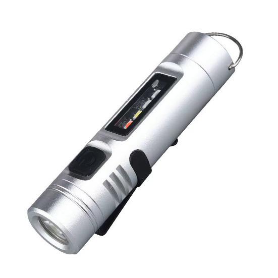 Rechargeable Flashlight Hands-Free LED Torch with Magnetic Base And Rear Buckle 500 Lumens High Power Mini Light for Camping Hiking Travel