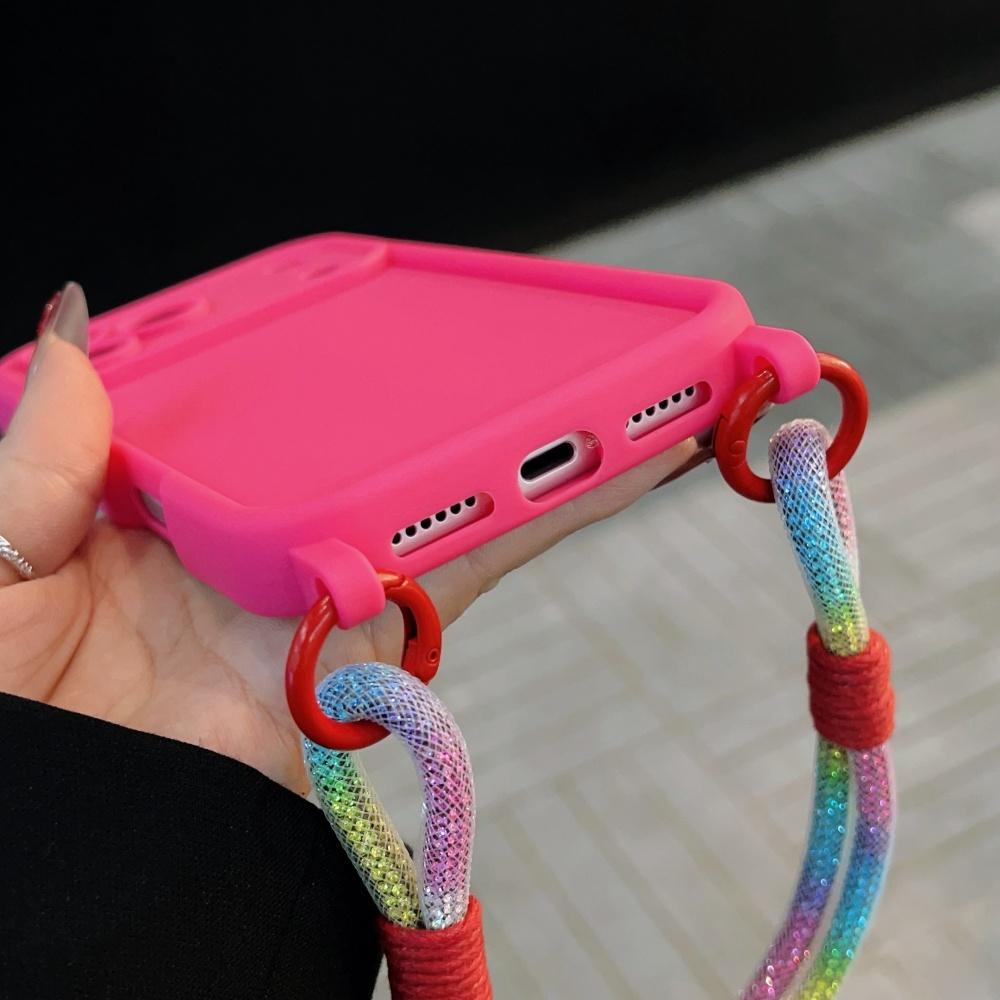 Wrist Strap Lanyard Soft Silicone Case For iPhone 17 Pro Max 16 15 14 13 12 11 XR XS X 7 8 Plus Lens Protection Shockproof Cover