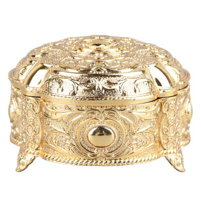 Boîte à bijoux en métal Boîte de rangement innovante de luxe léger en forme de coquillage fleur ronde pour bagues boucles d'oreilles