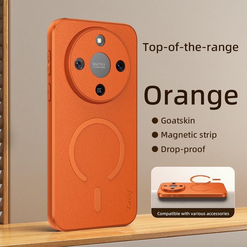 

Goat Leather Magnetic Ring Phone Case For Honor Magic 8 Lite honor X9d Full-Body Protection Cover HONOR X9D