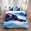 3Pcs Captain America Shield Sky Bedding Set Soft Fabric Duvet Cover Pillowcases Home Xmas Halloween Gift 1 Duvet Cover 2 Pillowcase S1180