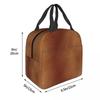Brown Cowhide Cow Skin Print Insulated Lunch Bag for Women Kids Portable Food Boxes Thermal Lunch Box Tote