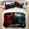Alita Battle Angel Futuristic Warrior Three-piece set (1 * duvet cover + 2 * pillowcase, without core) 2D Flat Soft and comfortable