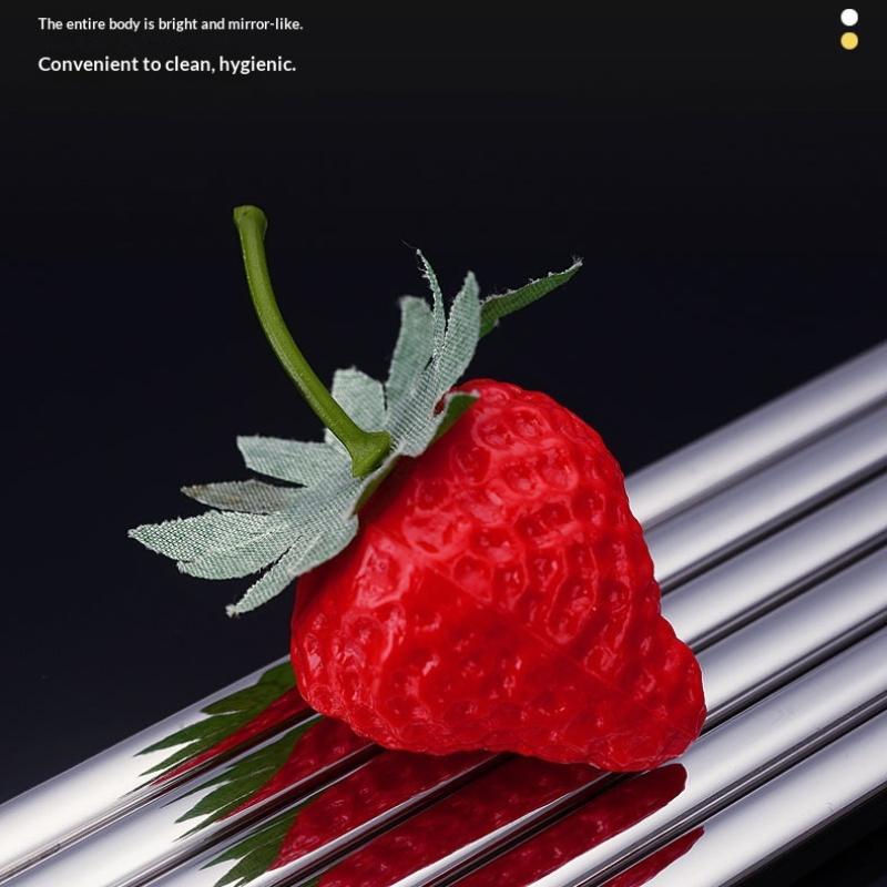 1Pair Stainless Steel Chopsticks Non Slip Tip Heat Resistant Reusable Dishwasher Safe For Home Asian Restaurant Daily Use