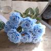 Artificial ew Rose Flowers Plants Leaves Pink Silk Fake Plants Home Decoration White Autumn Bouquet Roses Flower Office Decor