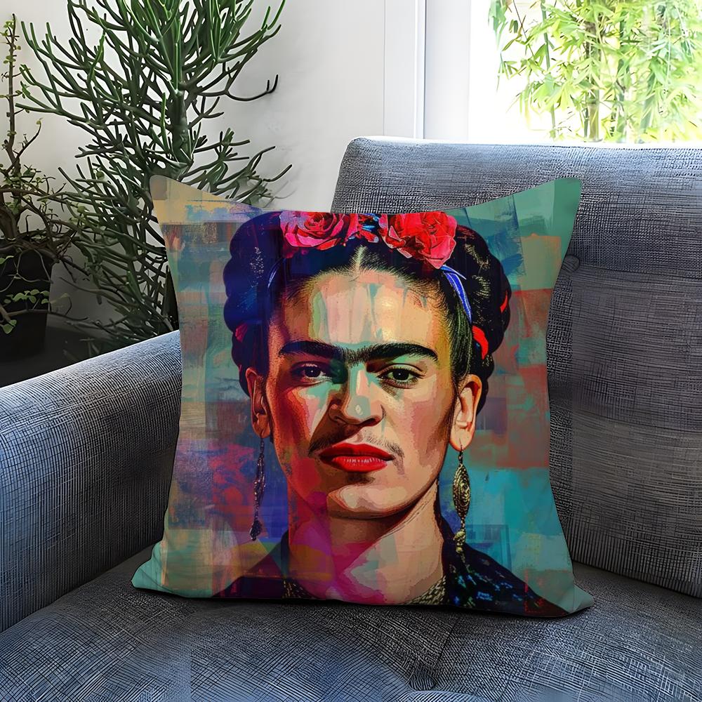 F-Frida K-Kahlo Painting Art Cushion Cover Comfortable Reversible Pillow Cover Ideal for Car Sofa Bedroom & Beyond