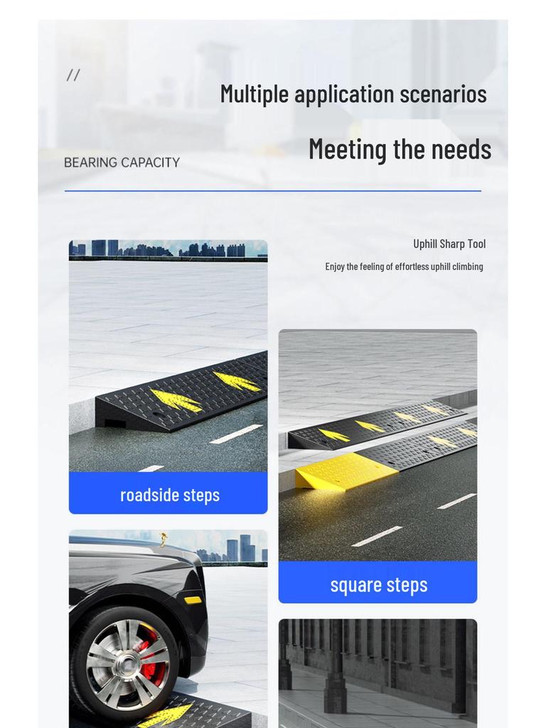 Rubber Curb Ramp for Cars and Household Steps