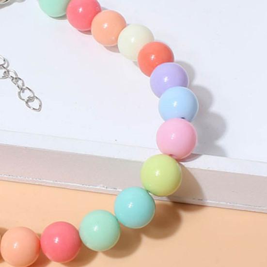 Pet Collar Candy Colors Decor Accessory Multi-color Fashion Dogs Faux Pearls Necklace Loop