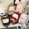 Student Grade 3-6 Schoolbag Women's Large Capacity Cartoon Backpack Campus Color Block Backpack