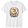 Fluffy Easter Chick With Pink Womens T-Shirt Springtime Easter Easter