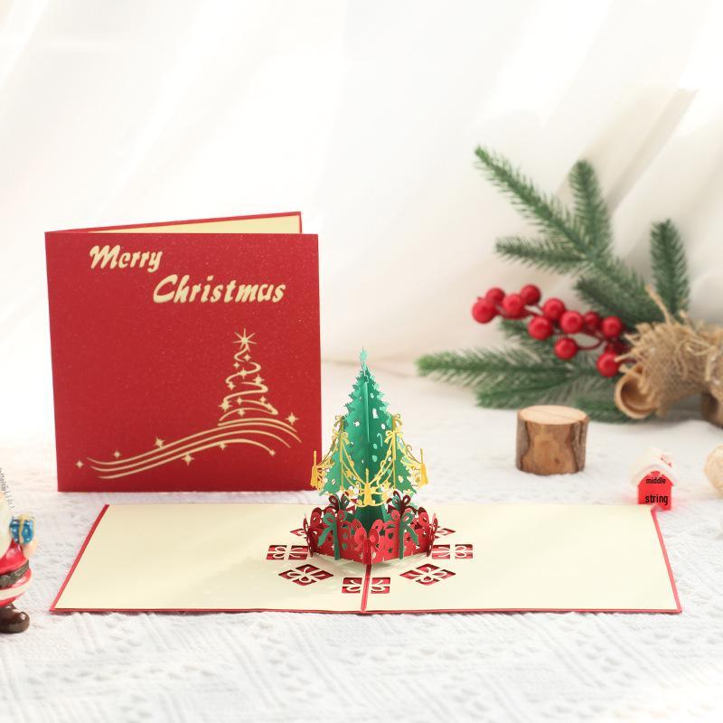 3D Pop-Up Christmas Tree Card - Creative Student Gift for Christmas Activities