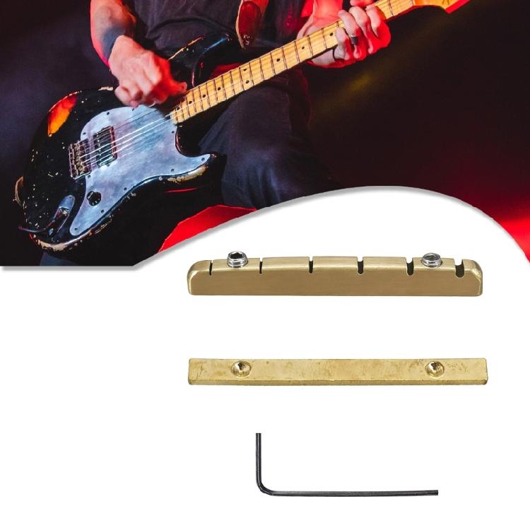 Porca de Latão Ajustável para Guitarra Elétrica com Ajuste de Altura e Sustain Aprimorado com Placa de Base e Chave