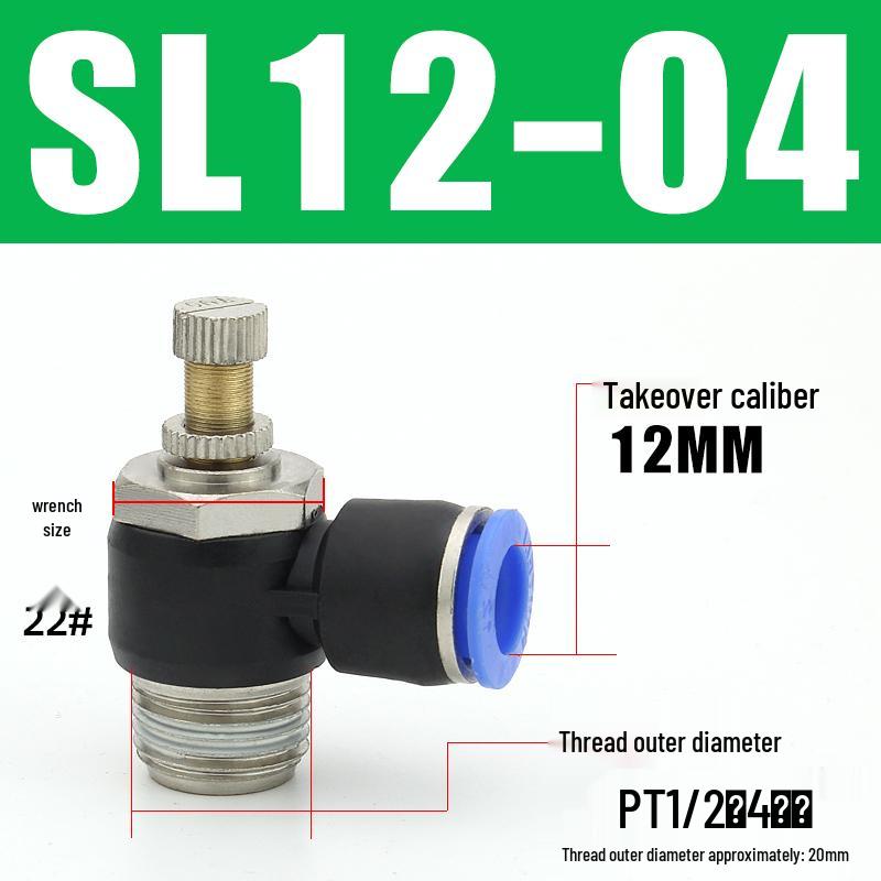 Air Tube Speed Control Connector JSC8-02 Throttle Valve SL6-M5/4/10-01-02