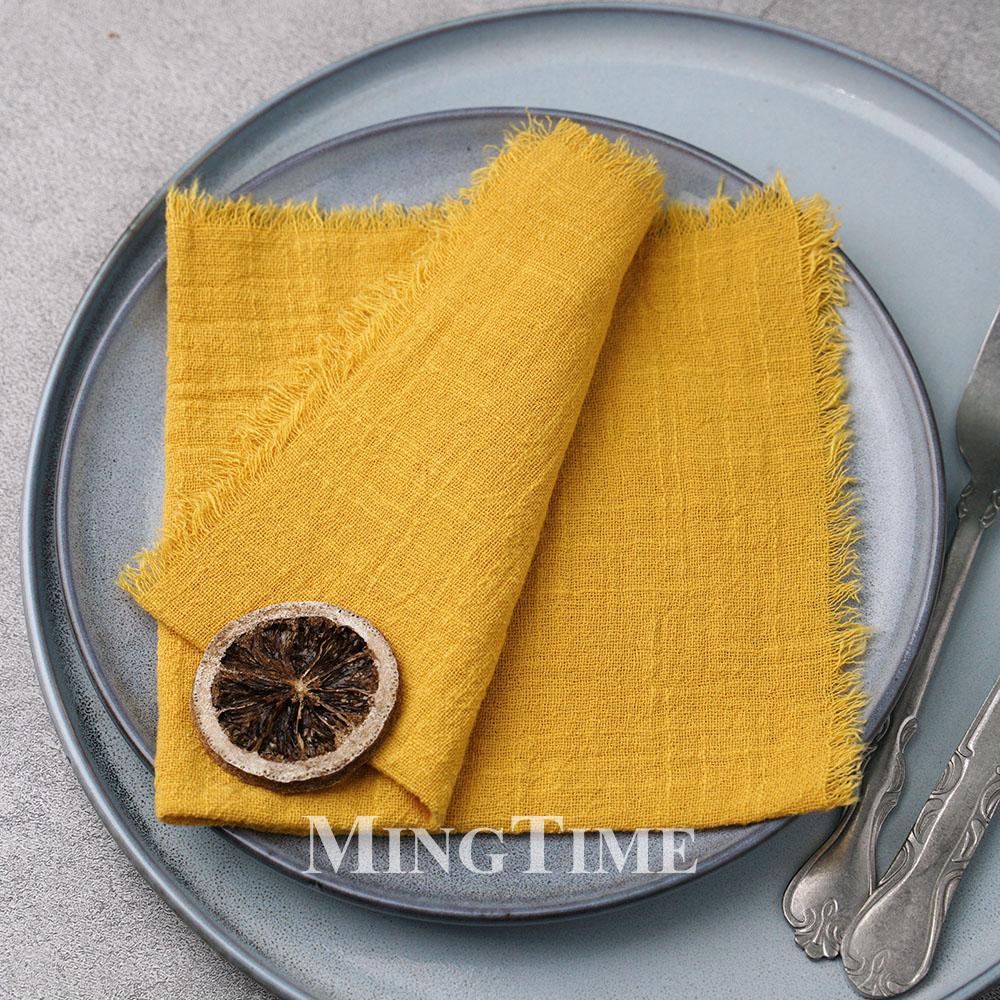 20pcs 32x32cm Cotton Gauze Table Napkins Bohemian Wedding Decor Vintage Western Style Bridal Party Dinner Cloth Accessories