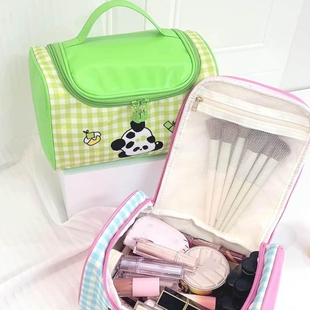 Large Capacity Kitten Makeup Bag Korean Style Toiletry Bag Portable Handheld Cosmetic  Bag  Woman