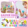 12pc Easter Egg Pattern Egg Party Hangable Painted Simulation Plastic Eggs