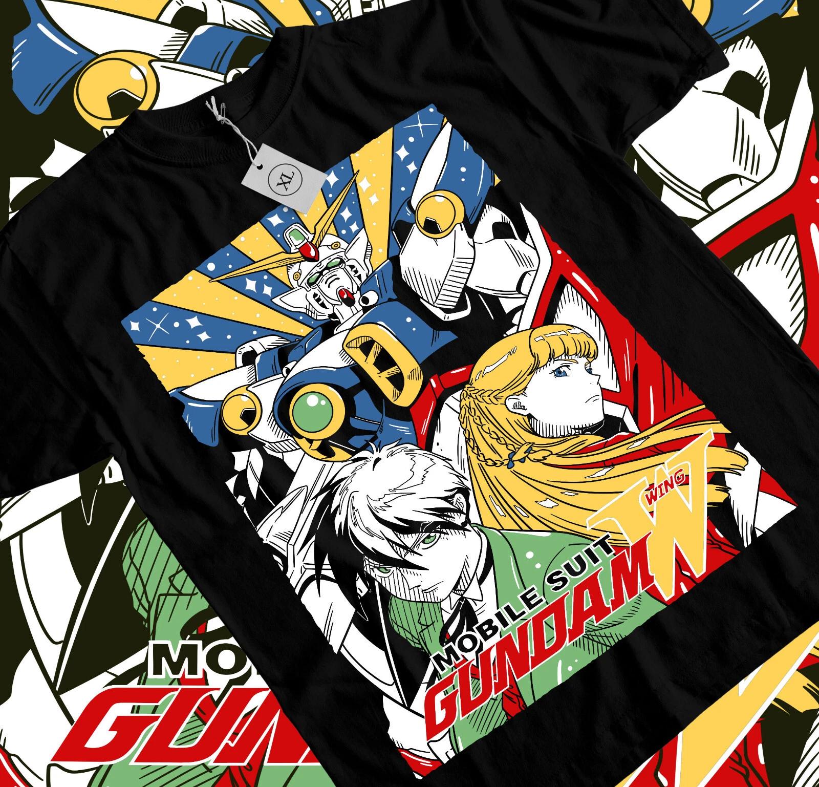 Футболка Gundam Wing Футболка Японское Аниме Футболка Манга Графическое Искусство Все Размеры 2XL
