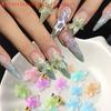 50/100Pcs Nail Decoration DIY Manicure Accessories Mixed Lily Flower Steel Ball Nail Art Charms 3D Soft Resin