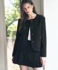 DRAWFIT WOMEN Dusk Wool Button Short Jacket [Coal Black]