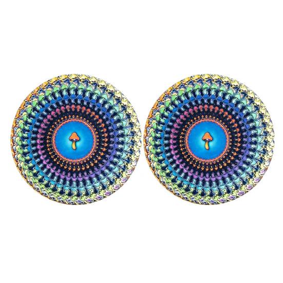 2Pcs Zoetrope Slipmat 12 Optical Illusion Visual Art Meets Turntable Mat Inch Animated Vinyl Culture Non-Slip