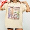 Funny Tired Mom Book Club Shirt Bookish Mothers Day TShirt Running On Coffee Chaos One More Chapter Tees Casual Clothes