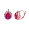 Purple Gold Color Gold Plated Rose Gold Inlaid Redstone Earrings Fashionable Luxury Color Gold Earrings