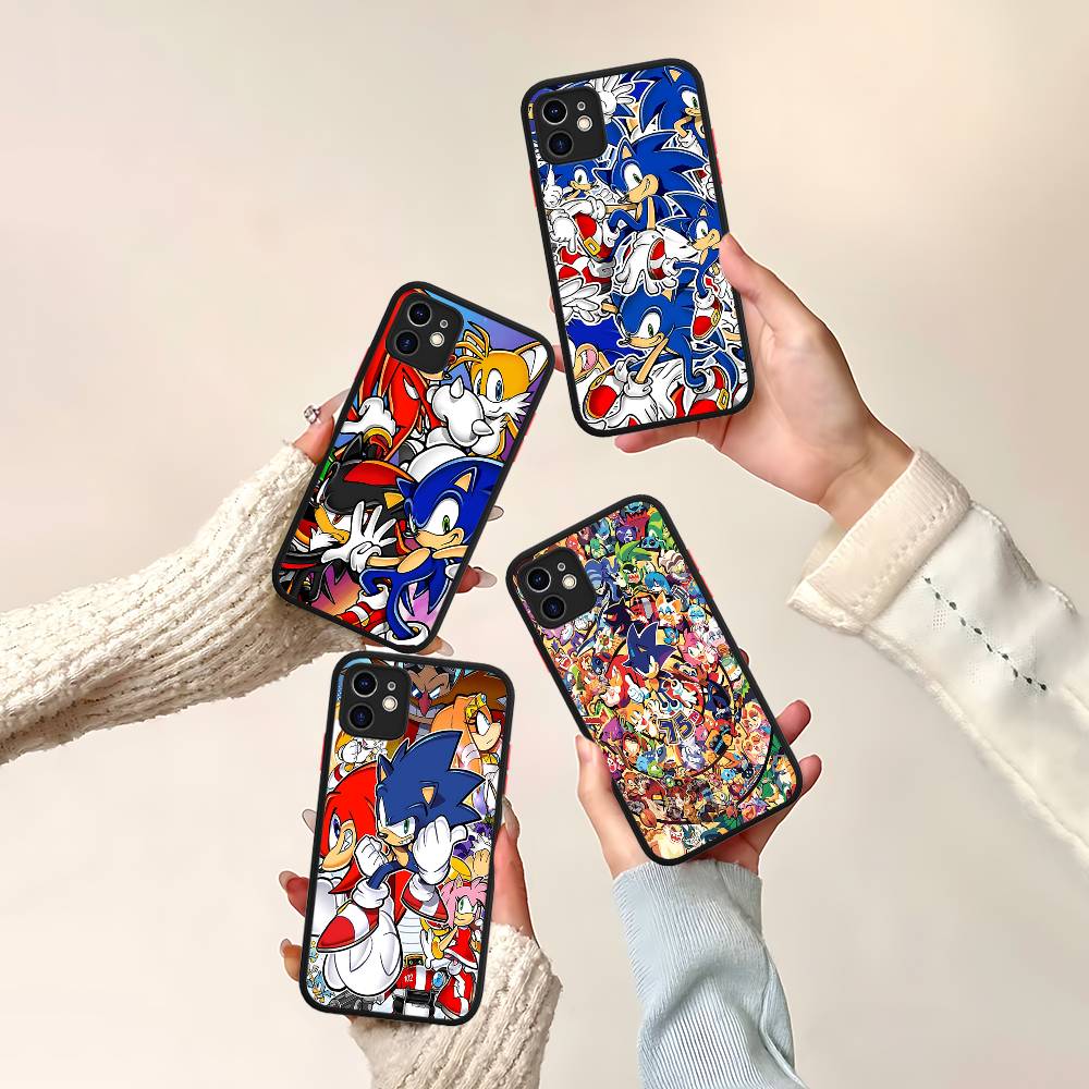 Anime S-Sonic H-HedgehogES Phone Case For IPhone 16 15 14 Plus 15 13 12 11 Pro Max X XS MAX Matte Cover
