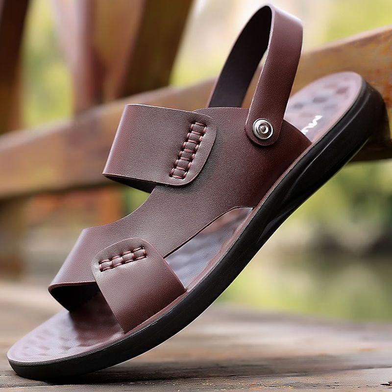 37-47 Summer Wear-resistant Dual-purpose Sandals Men's Waterproof Soft-soled Slippers Outer Wear Beach Shoes