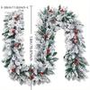 1Pc Christmas Decoration Flocked Falling Snow Rattan Snow Scene Rattan for Outdoor Yard Patio Garden Home Wedding Holiday Party Decoration