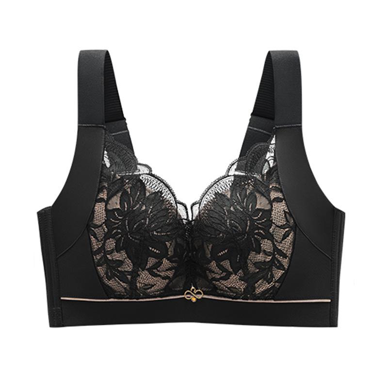 Thin No-rims Plus-size Bra for Women Adjustable Push-up Anti-sagging Bra for Large Breasts