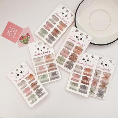 6 sztuk przezroczysty kwiat małe spinki do włosów kobiety dziewczęta cyrkonie perła Mini krab spinki do włosów słodkie akcesoria do włosów dla dzieci