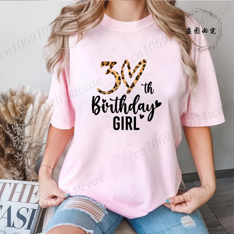 Retro Its My 30th Birthday Leopard Design Graphic TShirt for Unisex Crew Neck TShirts Birthday Party Aesthetic Tee Top Clothes