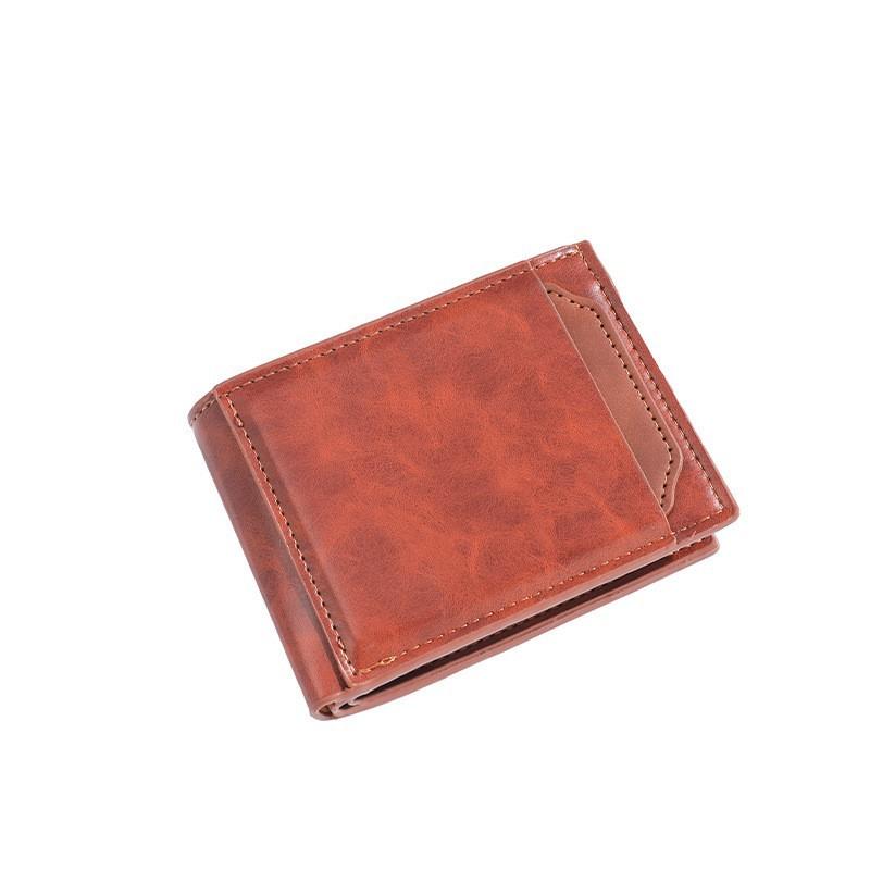 

New Casual Men s Wallet With Multifunctional Fashionable Card Draw Short 12x2x9 коричневий