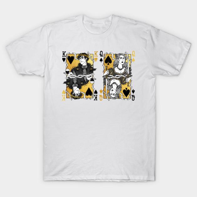

Men Black Print T-shirt Cardan And Jude, King And Queen No-Cut Transfer Paper Print Cotton Tshirt L білий