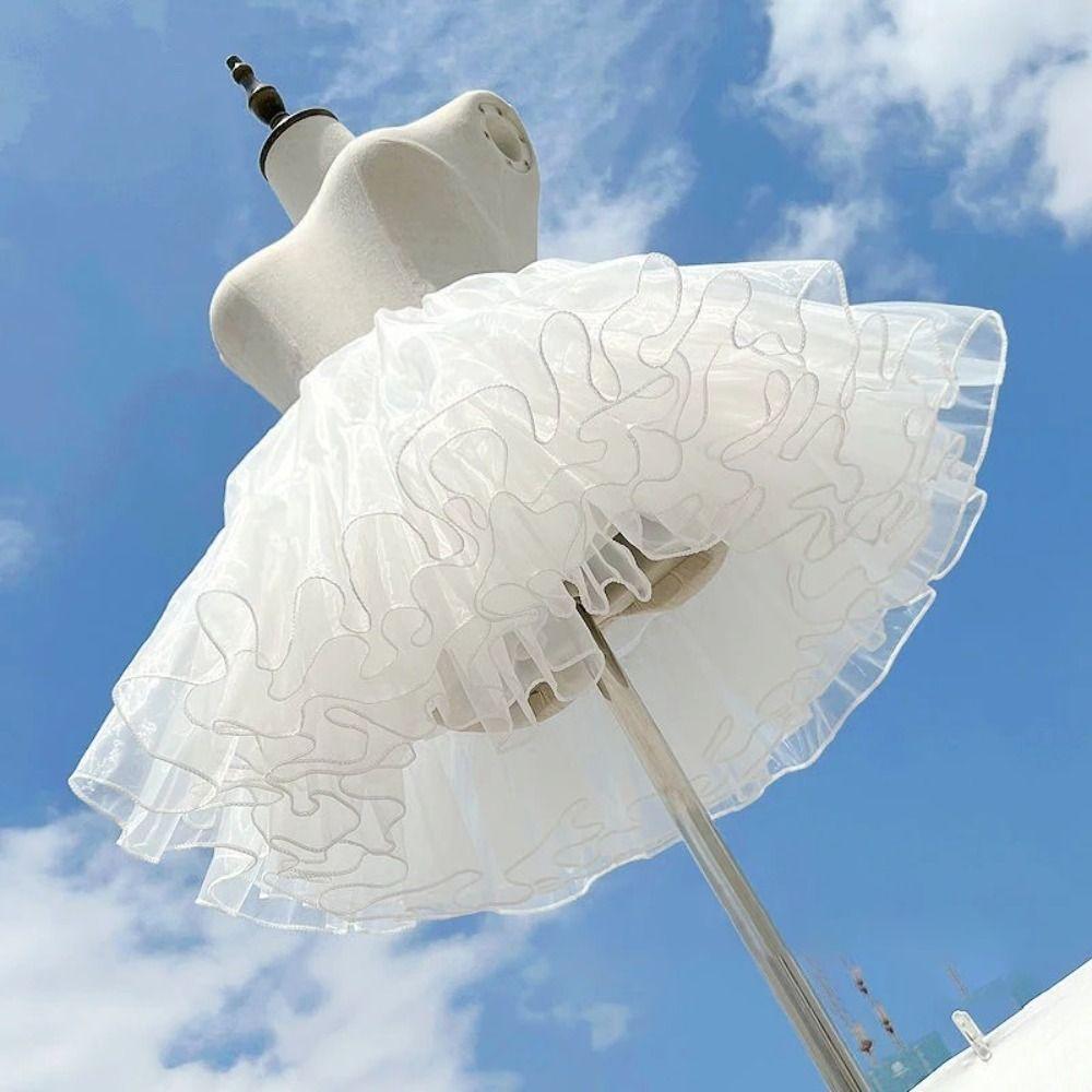 Fluffy White Petticoat Lolita Bottoms Skirt Support new Boneless Puffy Skirt